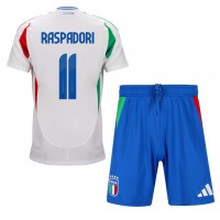 Italy Giacomo Raspadori #11 Replica Away Minikit Euro 2024 Short Sleeve (+ pants)